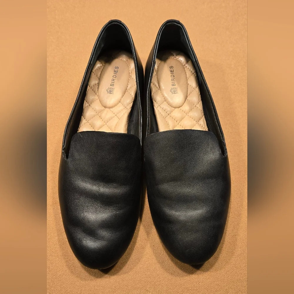 Birdies "starling" black leather flats